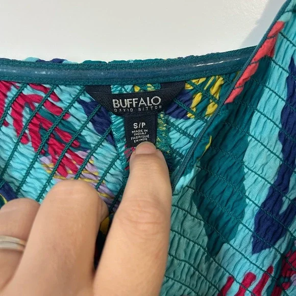 Buffalo David Bitton Multicolor Tropical Wide Leg Vacation Jumpsuit - Picture 3 of 10